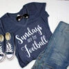 Sundays Are For Football Navy Blue VNeck Shirt For Women With White Design, Womens Football Shirt, Superbowl Shirt, Christmas Gift For Mom -Jewellery Soldes Boutique il fullxfull.1258400956 eq9n