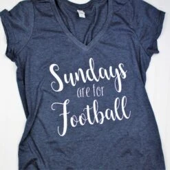 Sundays Are For Football Navy Blue VNeck Shirt For Women With White Design, Womens Football Shirt, Superbowl Shirt, Christmas Gift For Mom -Jewellery Soldes Boutique il fullxfull.1258401132 5x69