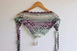 Bandana Triangle Scarf- Crochet Triangle Cowl -Wool Neckwarmer-Purple,Seafoam,Ivory Scarf- Christmas Gift For Her-birthday Gift For Mom