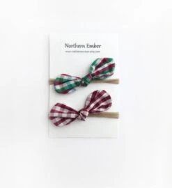 Baby Headband Bows, Baby Girl Headband Knotted Headband Nylon Headband Christmas Headbands Baby Headbands Plaid Bow