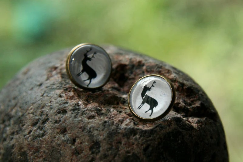 Reindeer Earrings, Reindeer On Snow, Reindeer Studs, Winter Earrings, Christmas Earrings, Christmas Reindeer, Scandinavian Earrings 8 Reindeer Earrings, Reindeer On Snow, Reindeer Studs, Winter Earrings, Christmas Earrings, Christmas Reindeer, Scandinavian Earrings - Image 6