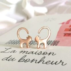 Cat Earrings - Cat Jewelry - Silver Jewelry - Dainty Earrings - Winter Earrings - Cat Lovers - Friend Gift - Christmas Gift - Sister Gift -Jewellery Soldes Boutique il fullxfull.1302213509 k0zc