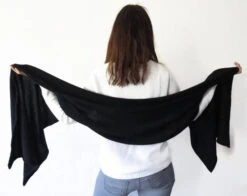 Cashmere Merino Wool Unisex Knit Scarf For Women Men, Black Outdoor Neck Warmer, Handmade Shawl Christmas Gift Idea -Jewellery Soldes Boutique il fullxfull.1309905193 g2g0