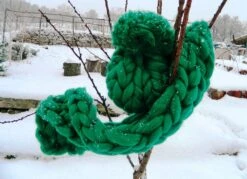 Chunky Green Scarf. Oversize Knit Scarf. Bulky Green Tick Scarf. Arm Knit Scarf. Merino Giant Chunky Scarf. Gift For Women. Christmas Gift.