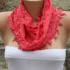 Red Cotton Scarf Cowl Scarf Gift Ideas For Her Women Fashion Accessories Christmas Gift Birthday Gift -Jewellery Soldes Boutique il fullxfull.1314717368 1jap