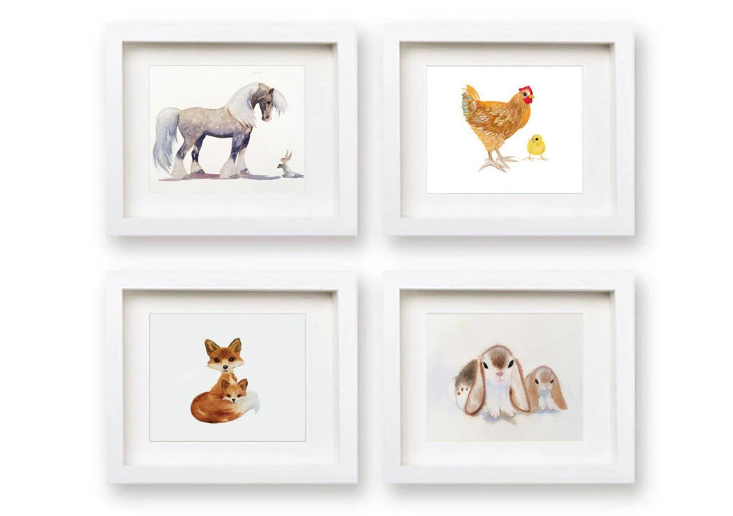 Christmas Pony Print, Sleigh Art,Snowy Horse Art,Home Decor, Childrens Wall ,Watercolor Gift, Gray And White, Wall Print, Cute Nature Giclee 4 Christmas Pony Print, Sleigh Art,Snowy Horse Art,Home Decor, Childrens Wall ,Watercolor Gift, Gray And White, Wall Print, Cute Nature Giclee - Image 2