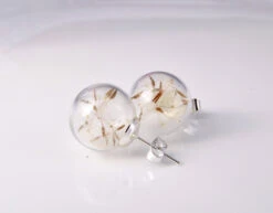 Dandelion Stud Earrings Christmas Gift Idea For Her Dandelion Seeds Glass Orb Earrings Dandelion Jewelry Real Flower Earrings Botanical -Jewellery Soldes Boutique il fullxfull.1323511974 1qq2