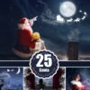 Santa Flying Over The Moon, Window Overlay, Photoshop Mix Overlays, Christmas Background, Fairy Lights, Waiting For Santa, Sanra Deer, Png -Jewellery Soldes Boutique il fullxfull.1326735024 iad4