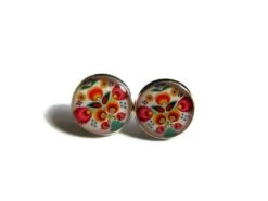 Folk STUD Earrings - Russian Style Studs - Folk Art - Colorful Jewelry - Floral Earrings - Ornamental - Post Earrings, Christmas Gif -Jewellery Soldes Boutique il fullxfull.1327154915 euwt