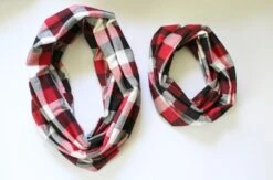 Buffalo Plaid Scarf, Infinity Scarf, Mommy & Me Scarves, Toddler Scarf, Child Scarf, Red Black And White Checks, Fall Scarf, Christmas Gift