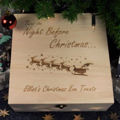 Christmas Eve Box - Personalised Engraved Wooden Christmas Eve Box Ready To Fill With Gifts For Children - 3 Sizes - Santa Sleigh -Jewellery Soldes Boutique il fullxfull.1332890410 nmlj