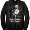 Donald Trump Make Christmas Great Again Mistletoe Ugly Christmas Sweater Unisex Adult Crew Neck Sweatshirt