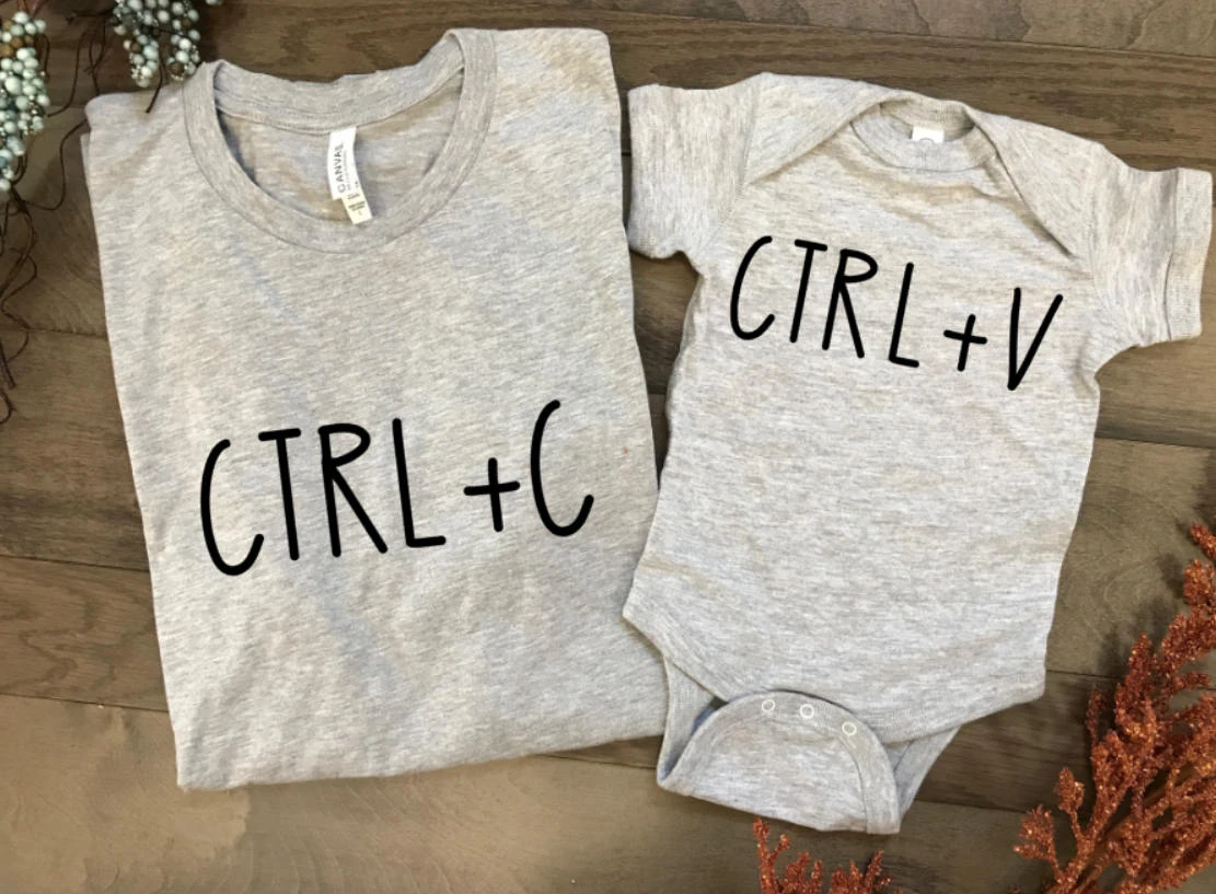 Ctrl+c Ctrl+v Matching Shirts, Matching Shirts, Daddy Baby Matching, Pregnancy Announcement T Shirts, Fathers Day, Christmas Gift For Him 4 Ctrl+c Ctrl+v Matching Shirts, Matching Shirts, Daddy Baby Matching, Pregnancy Announcement T Shirts, Fathers Day, Christmas Gift For Him - Image 2