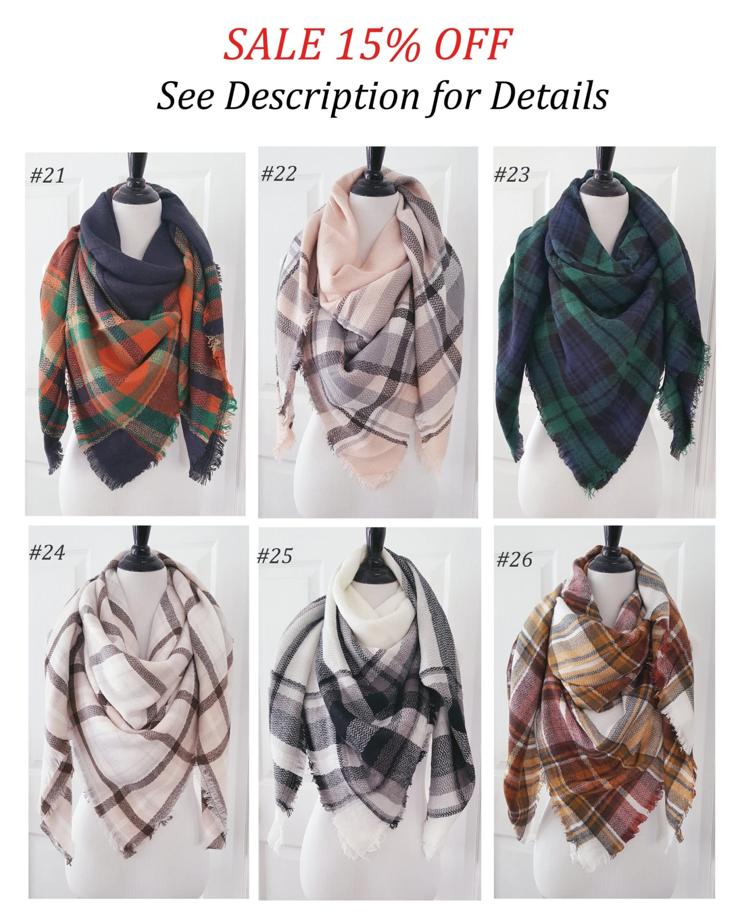 Monogrammed Scarf, Fall Scarf, Winter Scarf, Blanket Scarf, Boho Scarf, Christmas Gift Ideas, Plaid Blanket Scarf, Plaid Scarf, Gift For Her 9 Monogrammed Scarf, Fall Scarf, Winter Scarf, Blanket Scarf, Boho Scarf, Christmas Gift Ideas, Plaid Blanket Scarf, Plaid Scarf, Gift For Her - Image 7