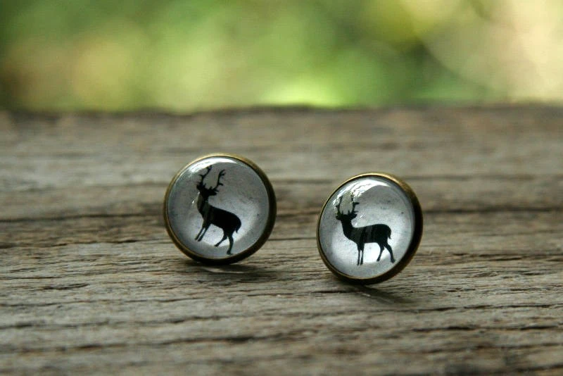 Reindeer Earrings, Reindeer On Snow, Reindeer Studs, Winter Earrings, Christmas Earrings, Christmas Reindeer, Scandinavian Earrings 3 Reindeer Earrings, Reindeer On Snow, Reindeer Studs, Winter Earrings, Christmas Earrings, Christmas Reindeer, Scandinavian Earrings