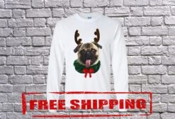 Funny Pug Ugly Christmas White Long Sleeve And T-shirt, Pug Funny Christmas Shirt, PUG Longsleeve, Pug Sweater, Pug Christmas
