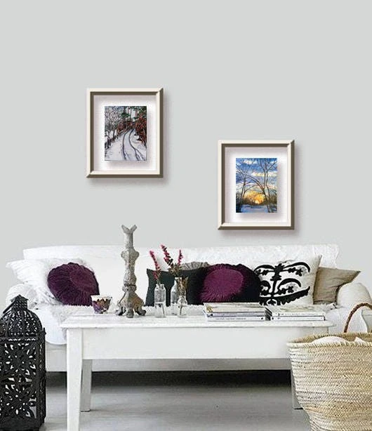 Christmas Gift Living Room Decor Desktop Decor Small Wall Art Fireplace Hall Interior Cozy Original Winter Sunrise Landscape 9x7" 9 Christmas Gift Living Room Decor Desktop Decor Small Wall Art Fireplace Hall Interior Cozy Original Winter Sunrise Landscape 9x7" - Image 7