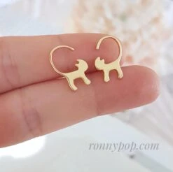 Cat Earrings - Cat Jewelry - Silver Jewelry - Dainty Earrings - Winter Earrings - Cat Lovers - Friend Gift - Christmas Gift - Sister Gift -Jewellery Soldes Boutique il fullxfull.1355106641 c7kl