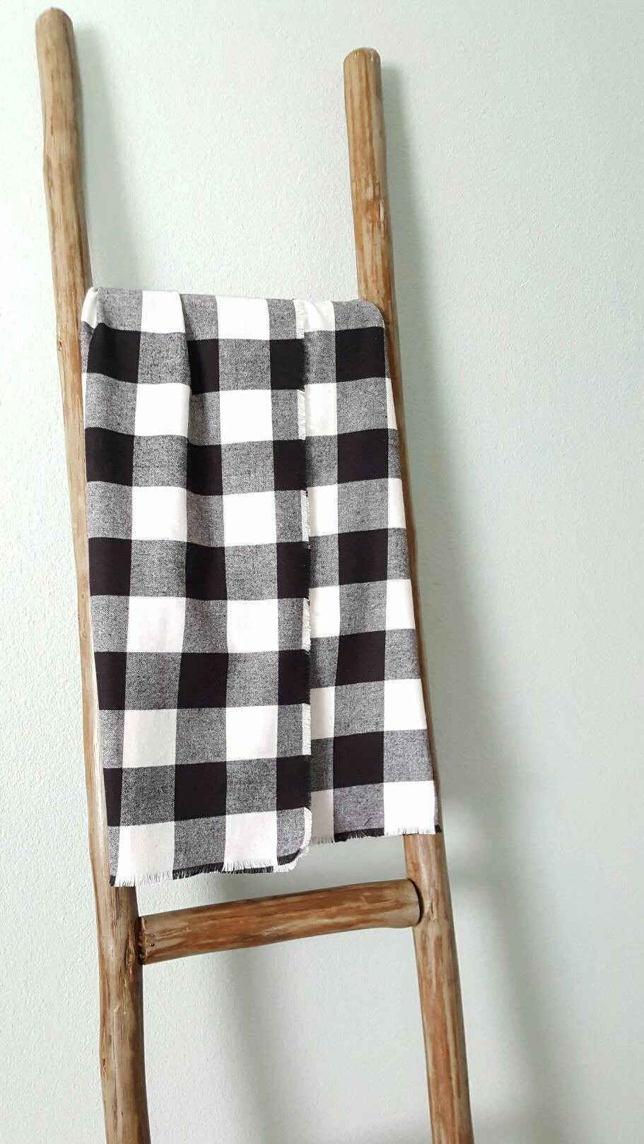 Plaid Flannel Blanket Scarf, Large Plaid Cotton Flannel Blanket Scarf, Black And White Buffalo Plaid, Christmas Gift, Cozy Flannel Scarf 7 Plaid Flannel Blanket Scarf, Large Plaid Cotton Flannel Blanket Scarf, Black And White Buffalo Plaid, Christmas Gift, Cozy Flannel Scarf - Image 5