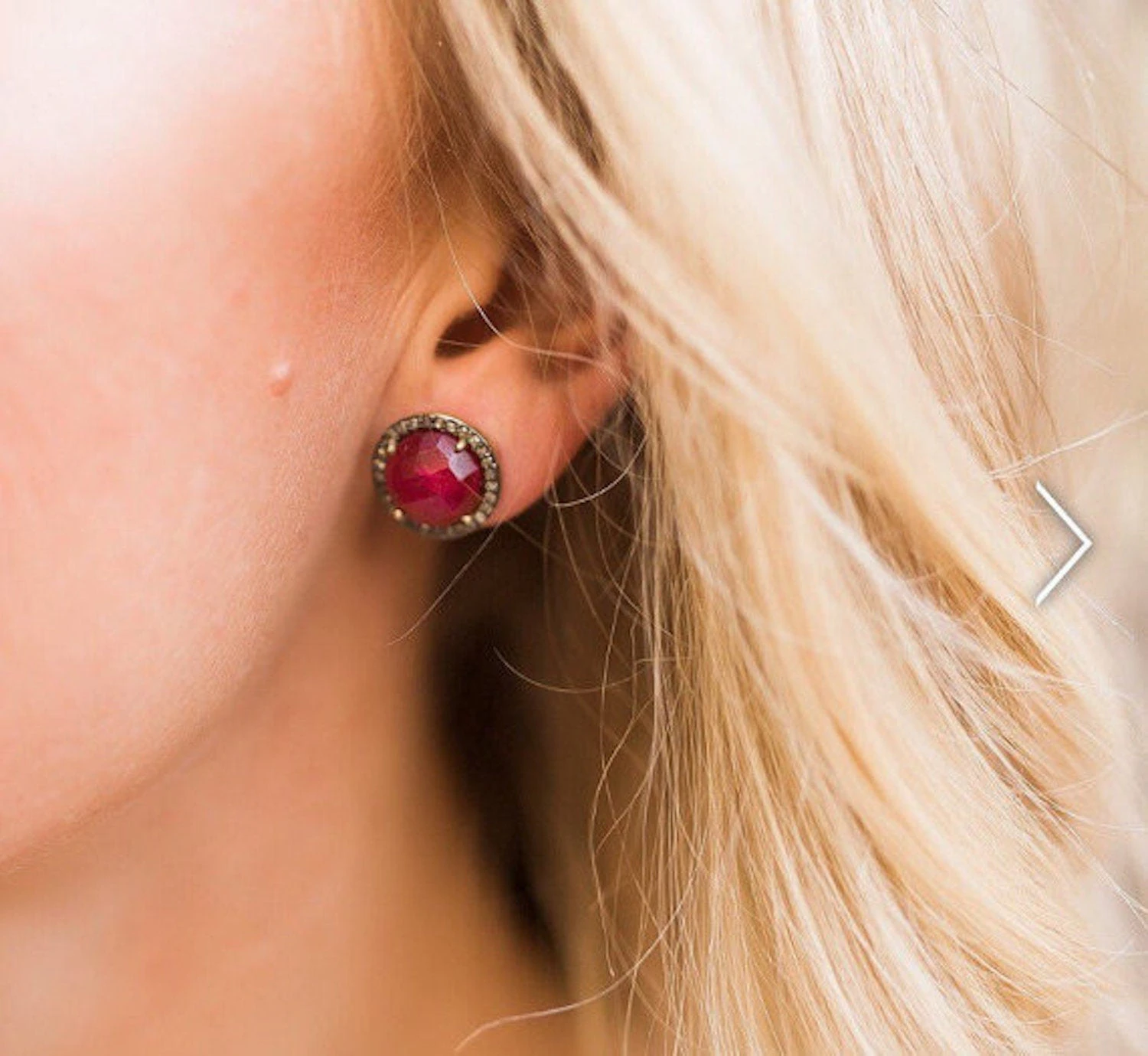 Genuine Pave Diamond Round Gemstone Stud Earrings*Large Turquoise/Moonstone/Aqua Chalcedony/Ruby*Gift Idea Holiday*Christmas*Unisex 10 Genuine Pave Diamond Round Gemstone Stud Earrings*Large Turquoise/Moonstone/Aqua Chalcedony/Ruby*Gift Idea Holiday*Christmas*Unisex - Image 8