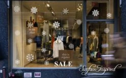 Snowflake Christmas Window Display Decals, Christmas Decor, Decals, Decal, Christmas Decal, Snowflakes + SALE Decal Included