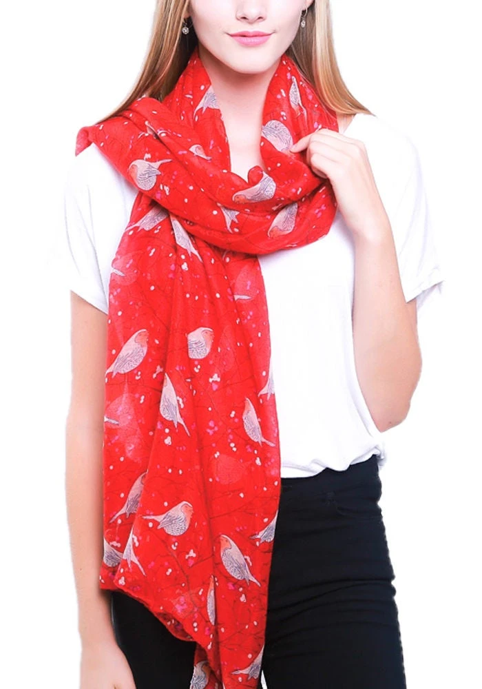 Robin Bird Scarf Women, Personalized Gifts For Her, Bird Print Scarf, Personalised Scarf, Birthday Gifts, Mothers Day Gift, Christmas Gift 4 Robin Bird Scarf Women, Personalized Gifts For Her, Bird Print Scarf, Personalised Scarf, Birthday Gifts, Mothers Day Gift, Christmas Gift - Image 2