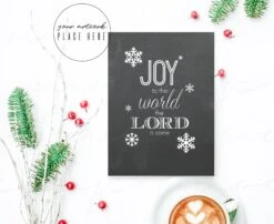 Christmas Stock Photography, Invite Mockup, Christmas Card Mock Up Greeting Card Mockup, Flatlay Mockup, Styled Stock Photo, Holiday Mock Up