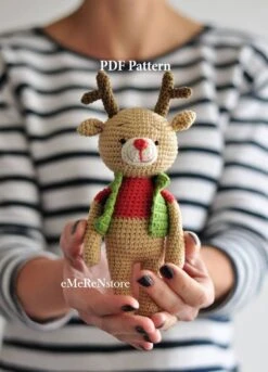Amigurumi Pattern Of Cute Deer, Deer In Vest, Amigurumi Pattern, Christmas Crochet Pattern, INSTANT DOWNLOAD, PDF File In English