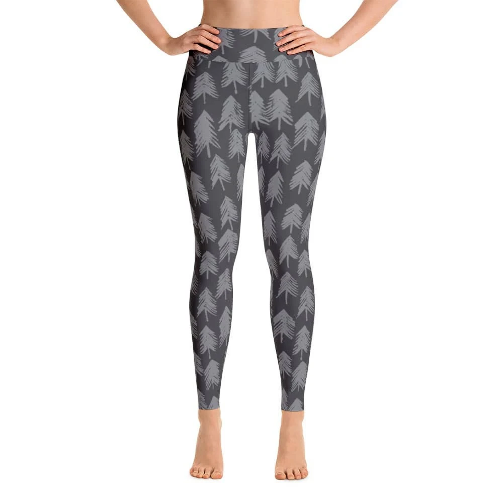 Gray Pine Tree Leggings. Great For Winter, Christmas. Polyester & Spandex Blend. Size XS-XL. Printed And Sewn In USA. 9 Gray Pine Tree Leggings. Great For Winter, Christmas. Polyester & Spandex Blend. Size XS-XL. Printed And Sewn In USA. - Image 7