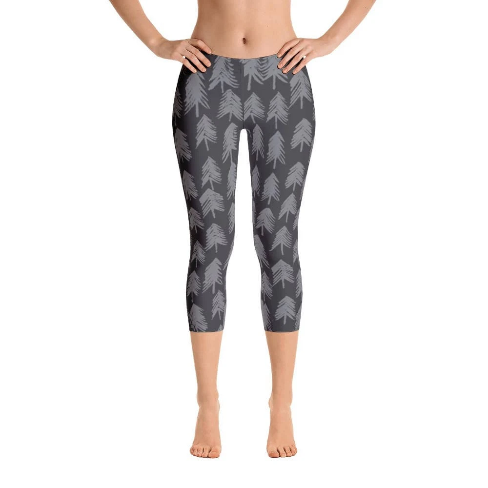 Gray Pine Tree Leggings. Great For Winter, Christmas. Polyester & Spandex Blend. Size XS-XL. Printed And Sewn In USA. 8 Gray Pine Tree Leggings. Great For Winter, Christmas. Polyester & Spandex Blend. Size XS-XL. Printed And Sewn In USA. - Image 6