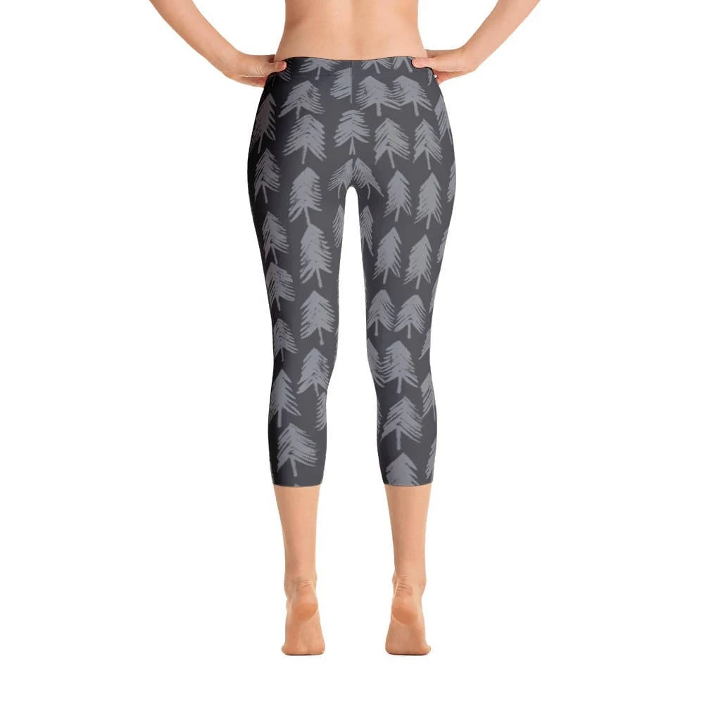 Gray Pine Tree Leggings. Great For Winter, Christmas. Polyester & Spandex Blend. Size XS-XL. Printed And Sewn In USA. 6 Gray Pine Tree Leggings. Great For Winter, Christmas. Polyester & Spandex Blend. Size XS-XL. Printed And Sewn In USA. - Image 4
