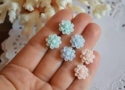 Stud Earrings Floral Gift For Girl Jewelry Christmas Gift For Women Gift For Her Tiny Earrings Pastel Flower, Lilac Earrings Blue Baby Pink -Jewellery Soldes Boutique il fullxfull.1383856761 6xfw