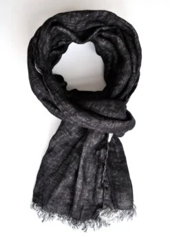 Linen Scarf, Soft Scarf, Black Scarf, Woman Scarf, Mens Scarf, Unisex Scarf, Washed Scarf, Duplex Scarf, Christmas Gift, SHIPPING WORLDWIDE