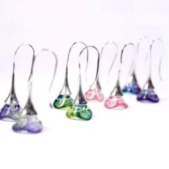 Everyday Earrings Silver - Blue Earrings Green Jewelry For Women Gift Christmas - Small Flower Purple Minimal Earrings 18 Birthday Gifts