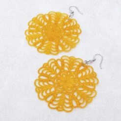 Vintage Statement Earrings, Large Lucite Filigree Earrings, Colorful Lightweight Earrings, Christmas Gift For Women -Jewellery Soldes Boutique il fullxfull.1470789211 ny2q