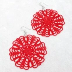 Vintage Statement Earrings, Large Lucite Filigree Earrings, Colorful Lightweight Earrings, Christmas Gift For Women -Jewellery Soldes Boutique il fullxfull.1470789341 au0b