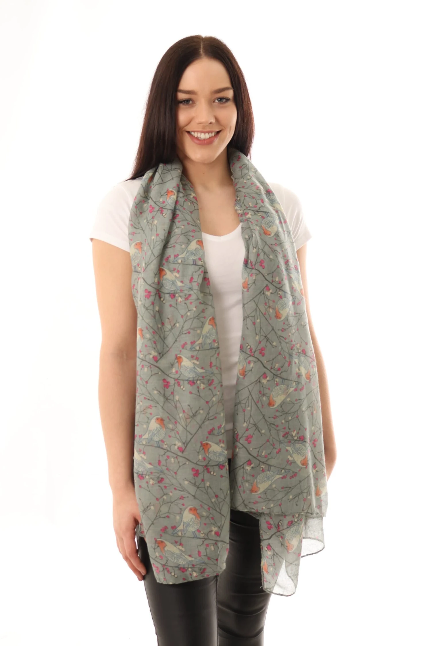 Robin Bird Scarf Women, Personalized Gifts For Her, Bird Print Scarf, Personalised Scarf, Birthday Gifts, Mothers Day Gift, Christmas Gift 7 Robin Bird Scarf Women, Personalized Gifts For Her, Bird Print Scarf, Personalised Scarf, Birthday Gifts, Mothers Day Gift, Christmas Gift - Image 5