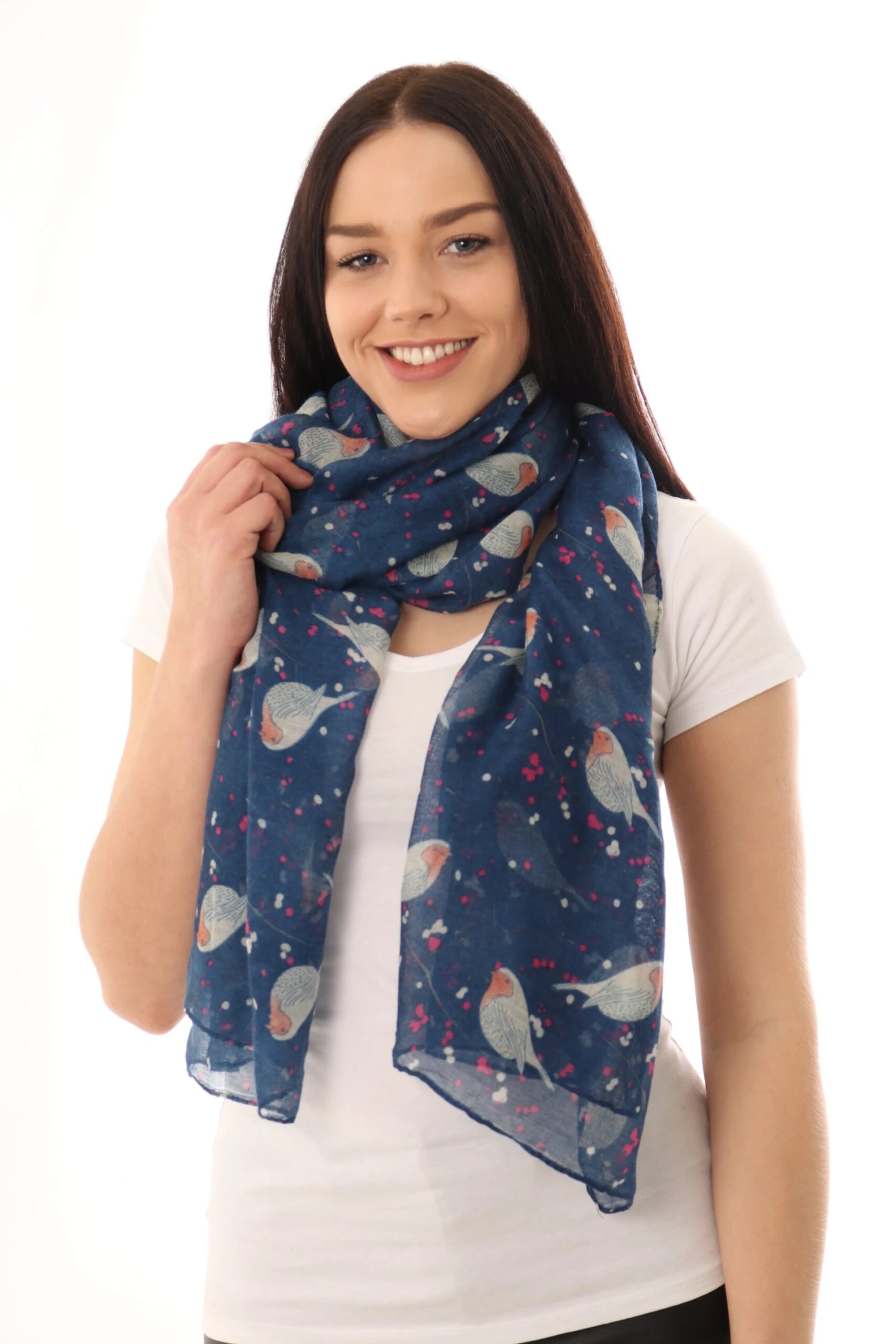 Robin Bird Scarf Women, Personalized Gifts For Her, Bird Print Scarf, Personalised Scarf, Birthday Gifts, Mothers Day Gift, Christmas Gift 6 Robin Bird Scarf Women, Personalized Gifts For Her, Bird Print Scarf, Personalised Scarf, Birthday Gifts, Mothers Day Gift, Christmas Gift - Image 4