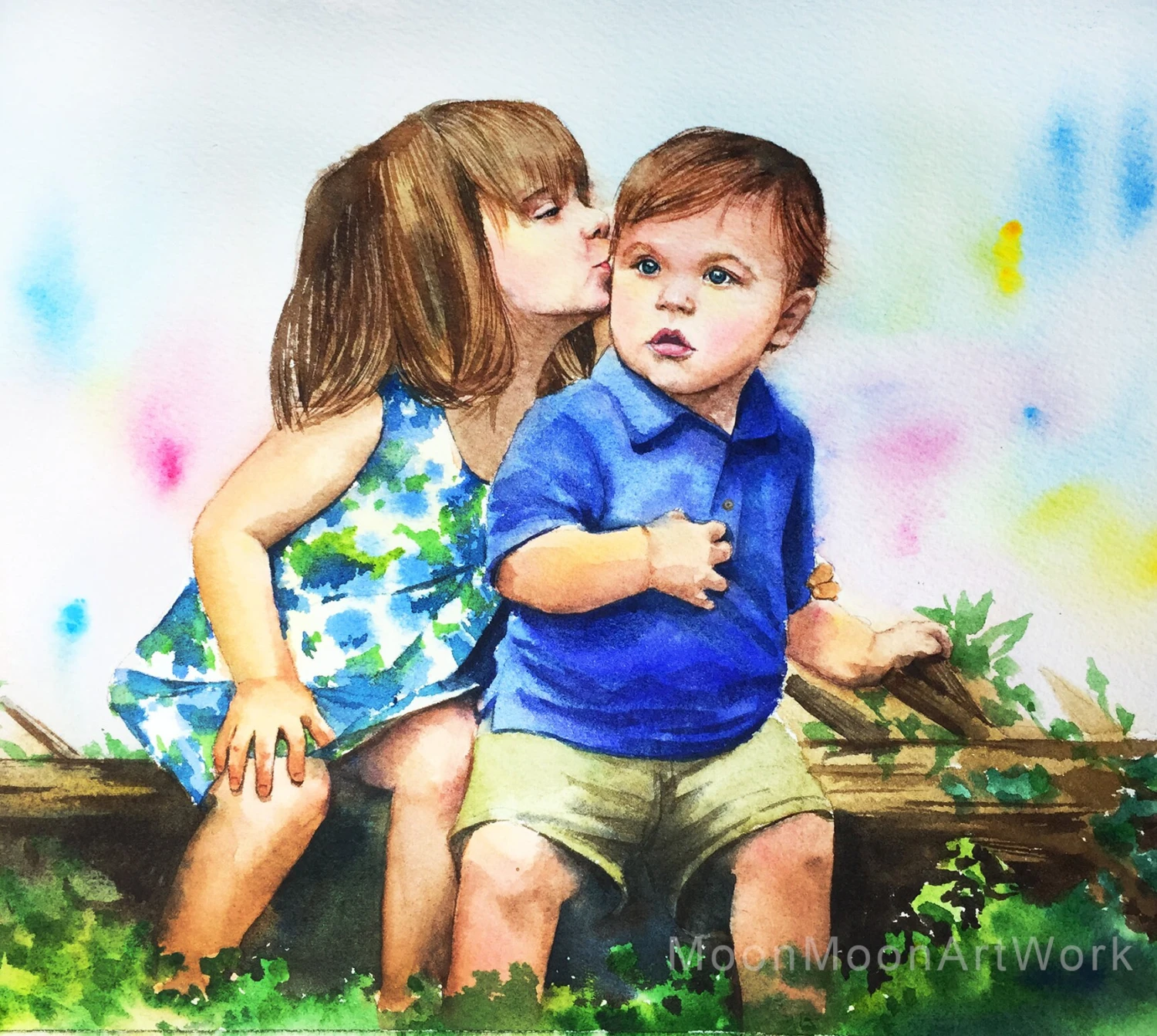 ORIGINAL Custom Family Portrait Watercolor Painting From Photo To Handmade Personalized Kids Portrait Anniversary Gift, Christmas Gift 5 ORIGINAL Custom Family Portrait Watercolor Painting From Photo To Handmade Personalized Kids Portrait Anniversary Gift, Christmas Gift - Image 3