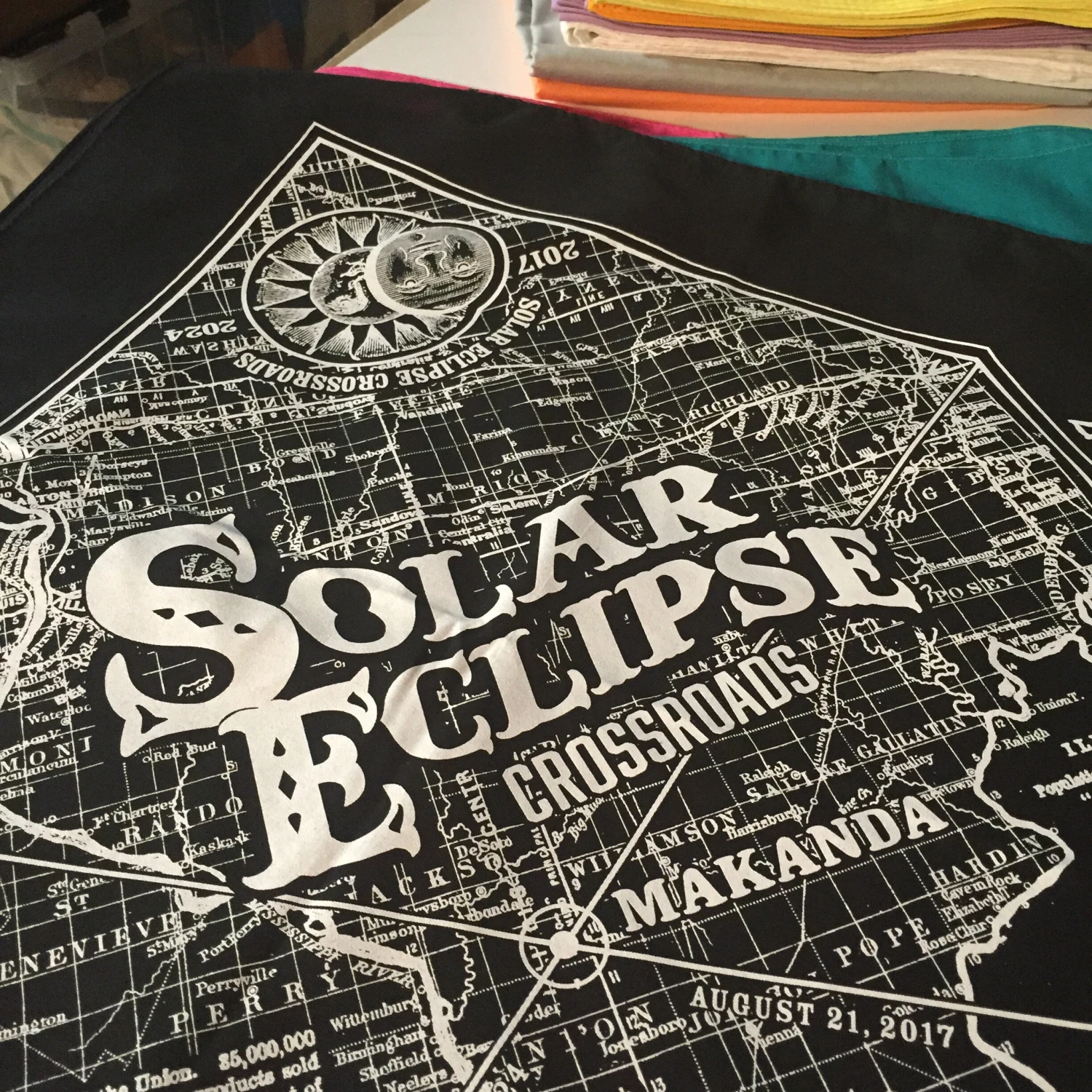 Total Solar Eclipse Map Bandana, Christmas Gift Great American Eclipse 2024 Vintage Map, Gift For Men Gift For Woman Gift Under 20 7 Total Solar Eclipse Map Bandana, Christmas Gift Great American Eclipse 2024 Vintage Map, Gift For Men Gift For Woman Gift Under 20 - Image 5