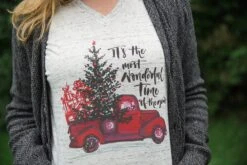 Christmas Truck Shirt/ Women's Christmas Shirt/ Christmas Shirt For Women/ Holiday Shirt/ Christmas Shirt With Red Truck/ Family/ Custom -Jewellery Soldes Boutique il fullxfull.1576947942 bxn9