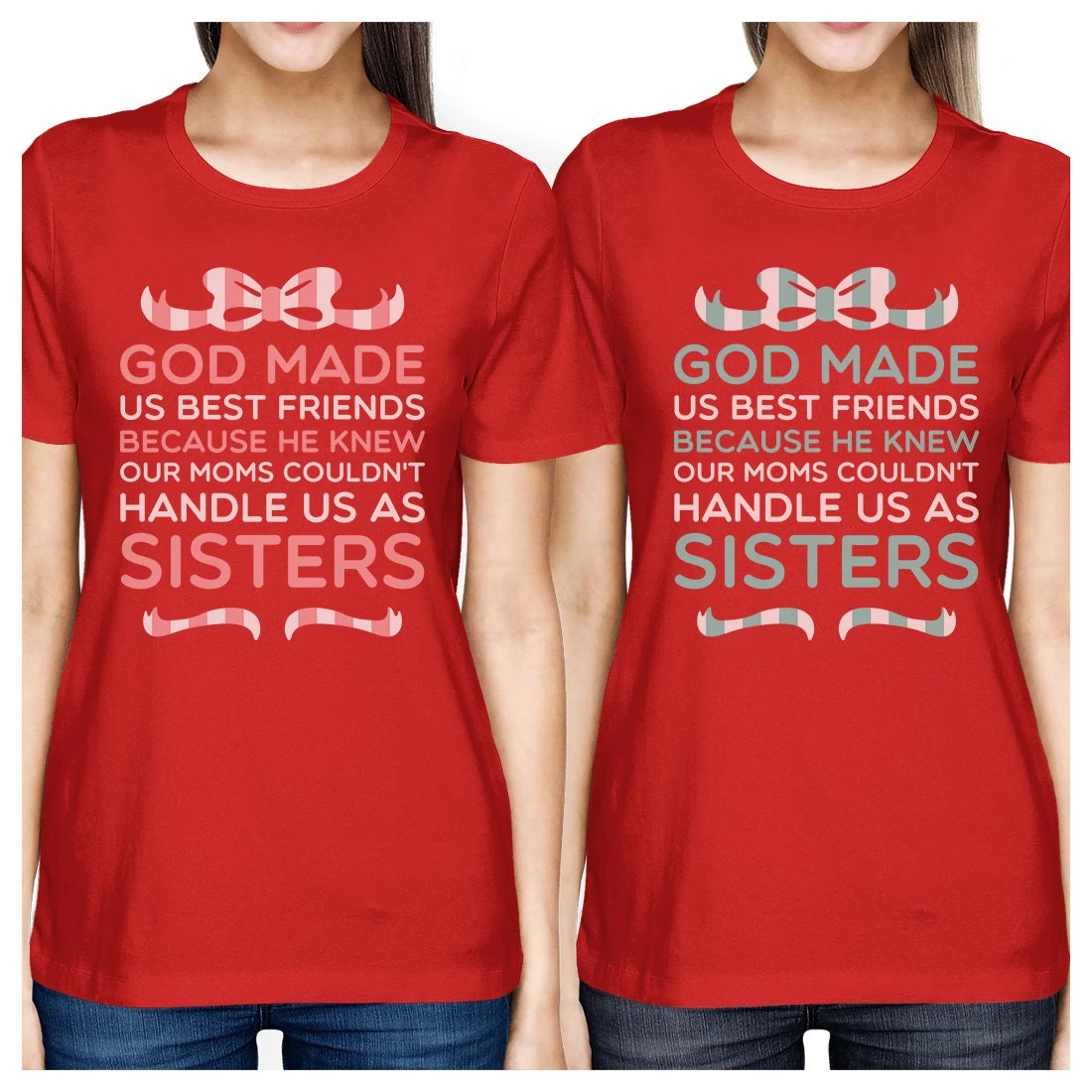God Made Us Funny Best Friend Shirts | Cute BFF Shirt With Ribbon | Christmas, Birthday Gift For Your BF Like A Sister - BFF Matching Tee 8 God Made Us Funny Best Friend Shirts | Cute BFF Shirt With Ribbon | Christmas, Birthday Gift For Your BF Like A Sister - BFF Matching Tee - Image 6