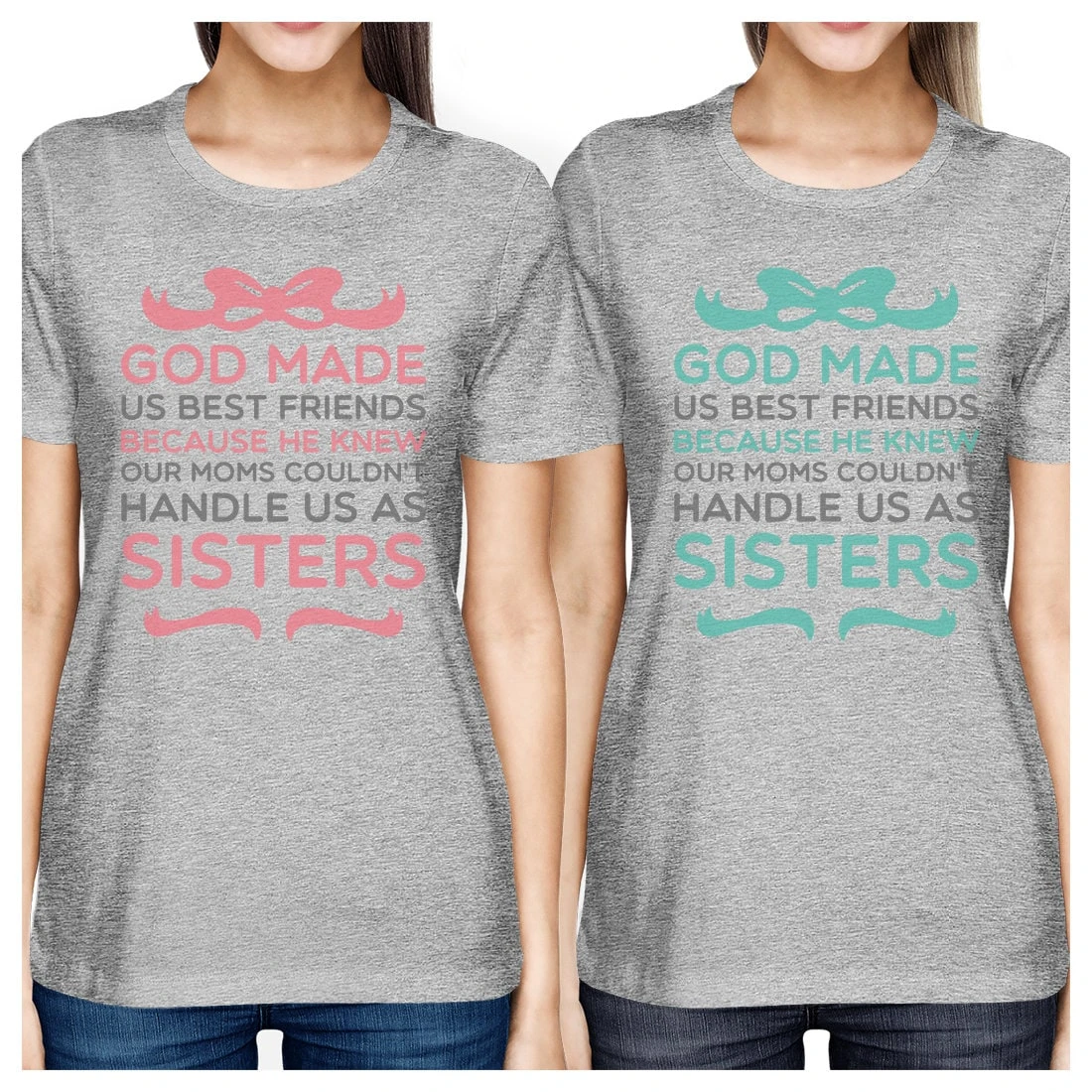 God Made Us Funny Best Friend Shirts | Cute BFF Shirt With Ribbon | Christmas, Birthday Gift For Your BF Like A Sister - BFF Matching Tee 5 God Made Us Funny Best Friend Shirts | Cute BFF Shirt With Ribbon | Christmas, Birthday Gift For Your BF Like A Sister - BFF Matching Tee - Image 3