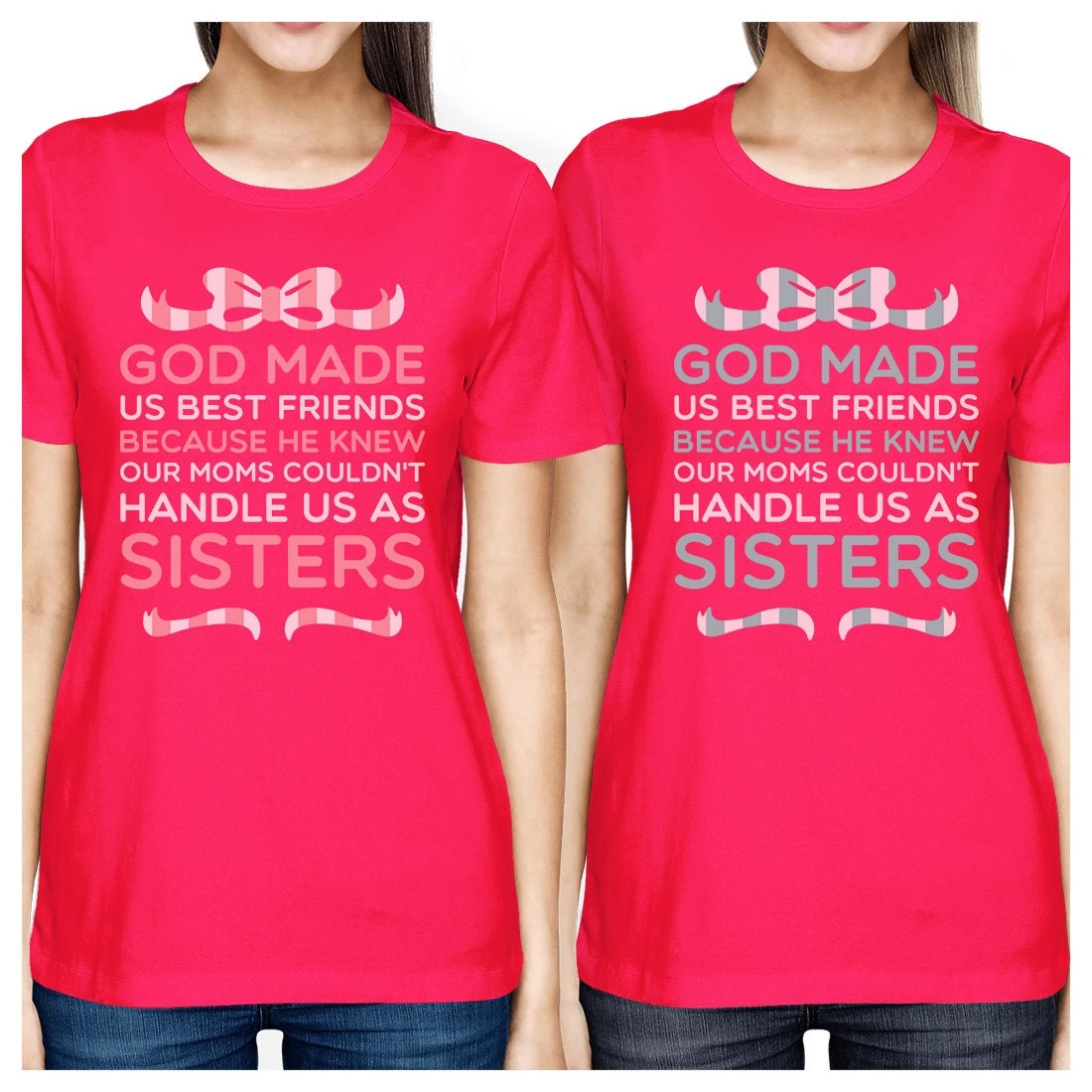 God Made Us Funny Best Friend Shirts | Cute BFF Shirt With Ribbon | Christmas, Birthday Gift For Your BF Like A Sister - BFF Matching Tee 11 God Made Us Funny Best Friend Shirts | Cute BFF Shirt With Ribbon | Christmas, Birthday Gift For Your BF Like A Sister - BFF Matching Tee - Image 9