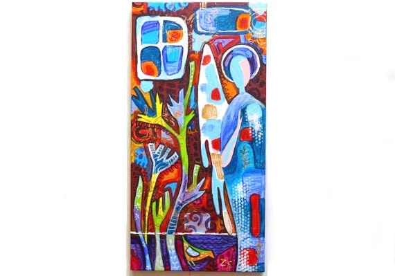 Christmas Paintings Christmas Angel Acrylic Painting On Canvas Contemporary Painting Figure Painting Abstract Painting Original Decorative 4 Christmas Paintings Christmas Angel Acrylic Painting On Canvas Contemporary Painting Figure Painting Abstract Painting Original Decorative - Image 2