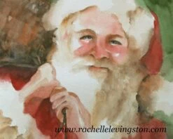 Large Christmas Art Print-Santa PRINT Santa Art Print -Watercolor Santa Painting