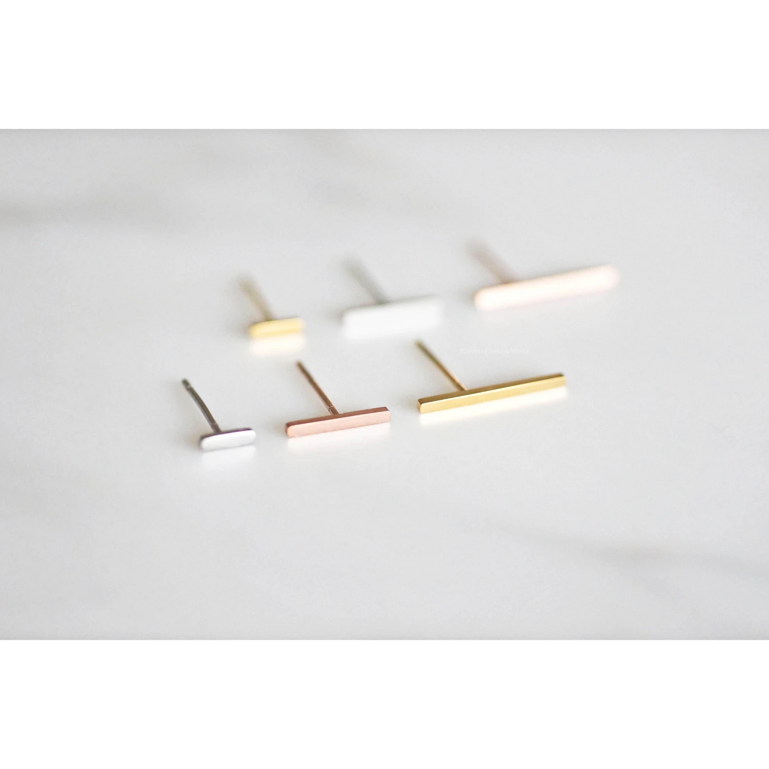 Bar Earring, Pure Titanium Stud, 22 Gauge, 21G, Minimalist Jewelry, Christmas Gift For Her, Oorbellen, Ros Gold, KKerst Cadeau Voor Vrouwen 6 Bar Earring, Pure Titanium Stud, 22 Gauge, 21G, Minimalist Jewelry, Christmas Gift For Her, Oorbellen, Ros Gold, KKerst Cadeau Voor Vrouwen - Image 4