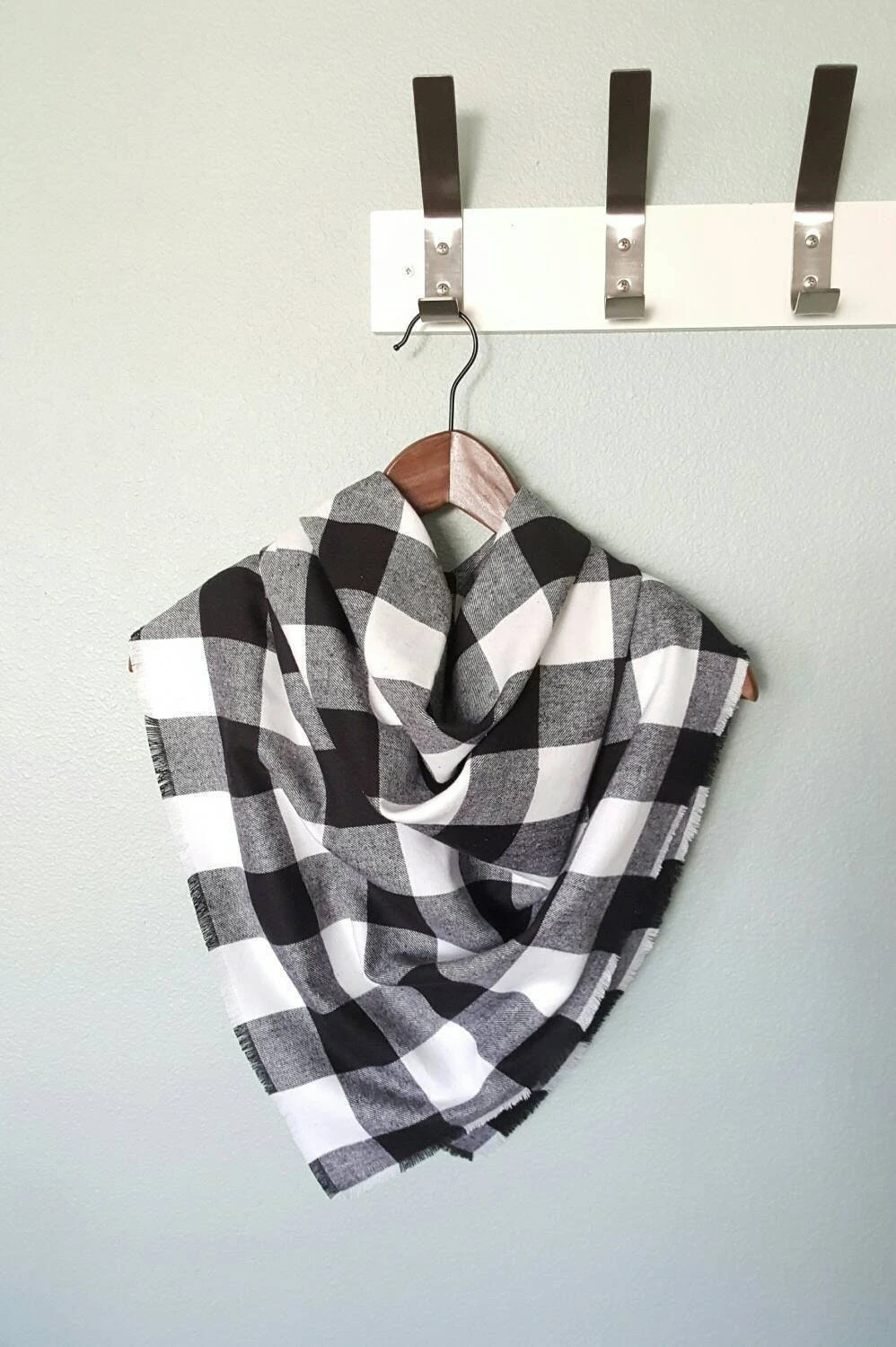 Plaid Flannel Blanket Scarf, Large Plaid Cotton Flannel Blanket Scarf, Black And White Buffalo Plaid, Christmas Gift, Cozy Flannel Scarf 3 Plaid Flannel Blanket Scarf, Large Plaid Cotton Flannel Blanket Scarf, Black And White Buffalo Plaid, Christmas Gift, Cozy Flannel Scarf