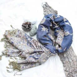 Boho Pashmina Scarf, Women Men Fashion Vintage Look Shawl, Gift For Man, Stocking Stuffer For Mom, Christmas Gift For Him, Shawl And Wraps