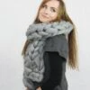 Chunky Knit Scarf, Crochet Oversized Scarf, Wool Scarf, Knitted Scarf, Woman Scarf, Merino Wool Scarf, Gift For Her, Christmas Gift Present